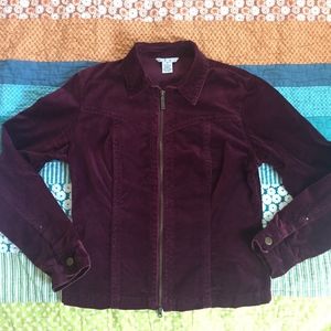 CAbi #379 Velveteen Burgundy/Merlow Zipper Jacket